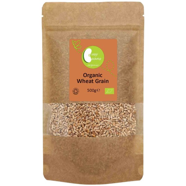 Organic Wheat Grain - Certified Organic - by Busy Beans Organic (500g)