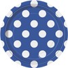 Unique Party 37504 - 18cm Royal Blue Polka Dot Party