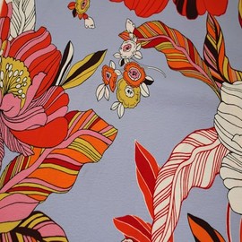 Texco Inc 58" Wide Printed 100% Polyester Moroccan Fabric-120GSM, Lightweight, Non-Stretched, Anti-Wrinkle & Breathable-Apparel, Dresses, Draperies, Headbands & DIY, Hidrangea Tango 1 Yard