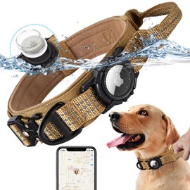 Lumewave Collar para Perro AirTag, IP68 Impermeable Collar de Perro con Hebilla De Metal, Diseño Reflectante Y Acolchado Cómodo, Ideal para Perros Pequeños, Medianos Y Grandes, Ultra Resistente