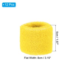 PATIKIL Sports Wristband 8x5cm for Tennis, Basketball, Working Out, Athletic Running, Sweat Absorbent Sweatband, Yellow, Pack of 12