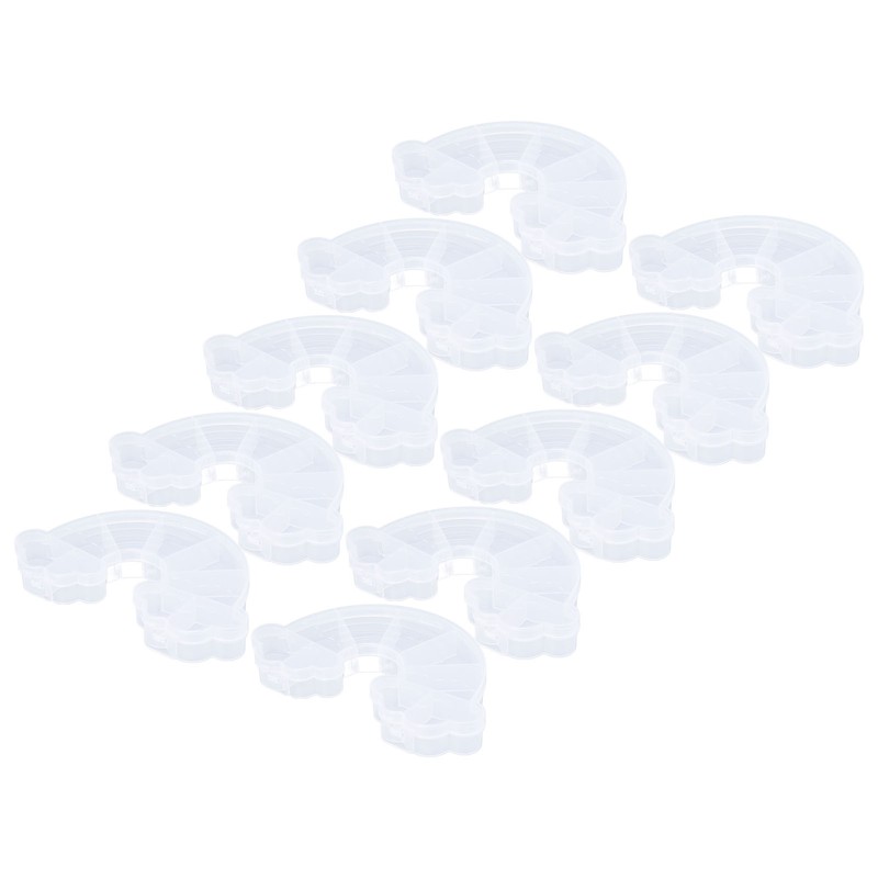 10Pcs Rainbow Shaped Transparent Storage Box Dust Proof Storage Box