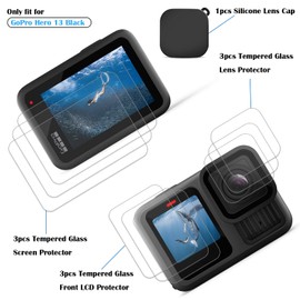 PCTC 10 PCS Hero 13 Screen Protector Fit for GoPro Hero 13 Black,9H Ultra Clear Tempered Glass Screen Only for Go Pro Hero 13 Accessories, Screen Protector & Silicone Lens Protective Cover