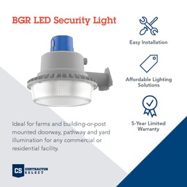 Lithonia Lighting BarnGuard LED Barn Light, Dusk to Dawn Outdoor Lighting with Adjustable Brightness and Color Temperature, Wall or Pole Mountable Yard Light Fixture, MVOLT, Aluminum, Gray