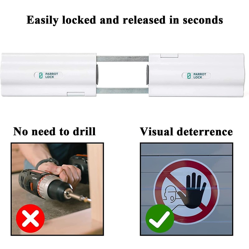 French Patio Door Security Lock for Straight Double Hinged Swing