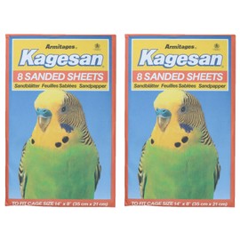 AB Tools 16 Sanded Sheets Sandpaper Cage Lining Budgies Caged Birds 21x35cm