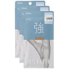 Atsugi FS4014 Women's Stockings, High Strength, Tear Resistant, Below Knee Length, Set of 3 Pairs, baby beige