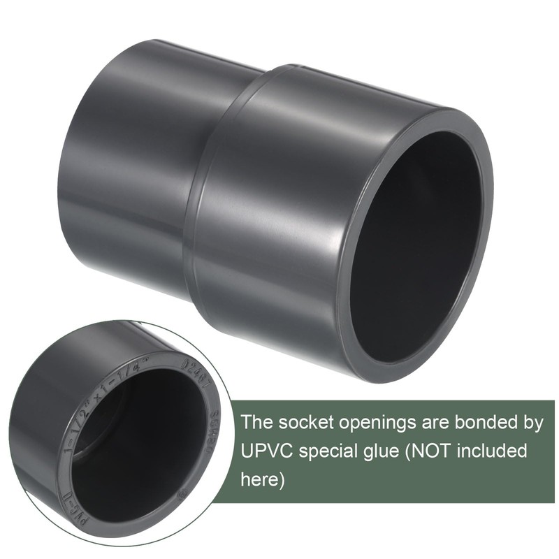 YOKIVE UPVC Reducer Fitting, Straight Adapter Connector Connect Pipe Socket