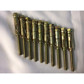 M8 x 100mm Long Shield Expansion Bolt, Pack of 10. Overall width including attached shield 13.8mm, bolt thread 8mm.