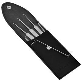 MULTIPICK Elite 6 Lock Picking Set [6 Pieces | 0.6 mm] Lock Pick Tool, Lock Picks Including Tensioner - Lock Picking - Professional Lock Pick Set - Lock Picking Kit