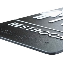 Unisex Restroom Sign for Handicap Accessible Restroom, ADA-Compliant Bathroom Door Sign for Offices, Businesses, and