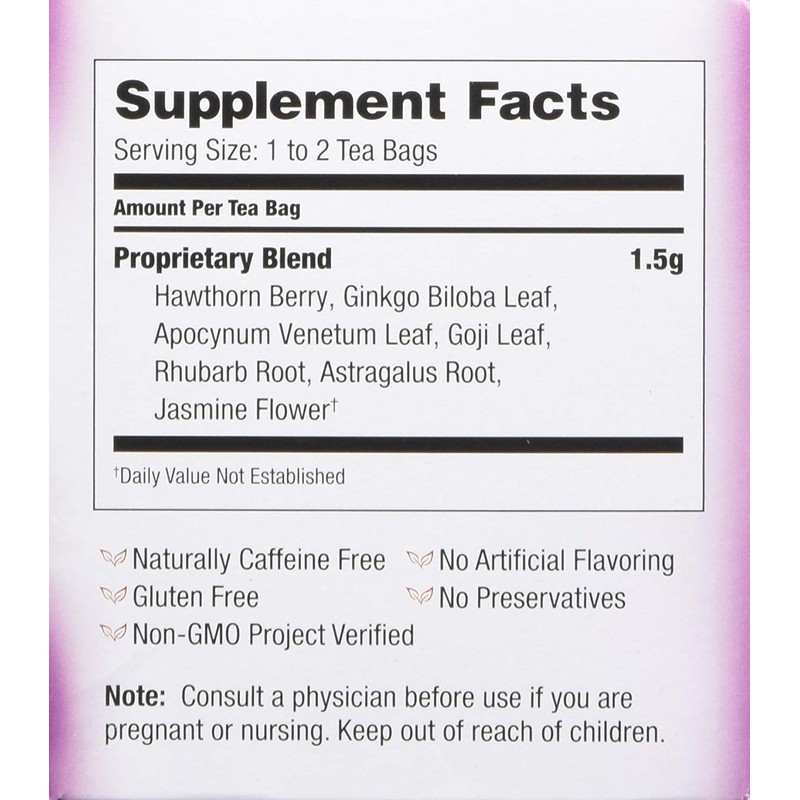 Bravo Tea Cholesterol Health Herbal Tea Caffeine Free, 20 Tea