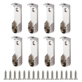 Niaciswe Clothes Rail Brackets, Pack of 8 Cupboard Tube Bearings, Oval Wardrobe Pipe Bearings, Clothes Rail Holder, Metal Clothes Rail Holder, Ceiling Cupboard Tube Bearing, Zinc Alloy Clothes Rail
