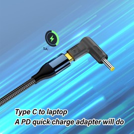 USB C to DC Adapter, 4.0mm X 1.35mm 100W PD Type C Female to Male DC Adapter, 18.5-20V USB 3.1 Type C, for Laptop Series, Router, Printer, RVs, Solar Generator