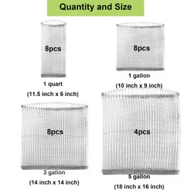 TineDew Root Guard Gopher Basket,Stainless Gopher Wire Baskets,1 Quart 1 Gallon 3 Gallon 5 Gallon,Pack of 28,Bulb Baskets for Protect Plants, Trees, Tubers and Bulbs from Vole, Gopher and Mole