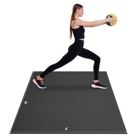 Exercise Mat, Non Slip High Density Premium Yoga Mat, Exercise Yoga Mat for Men & Women, Fitness & Exercise Mat with Bag & Carry Strap, for All Types of Home Yoga, Pilate & Floor Workout (6x4ft)