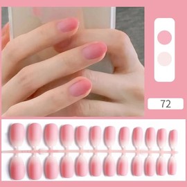 24pcs Pink Press on Nails without Glue French False Nails Tip Long coffin Fake Tips Extension Manicure Decoration