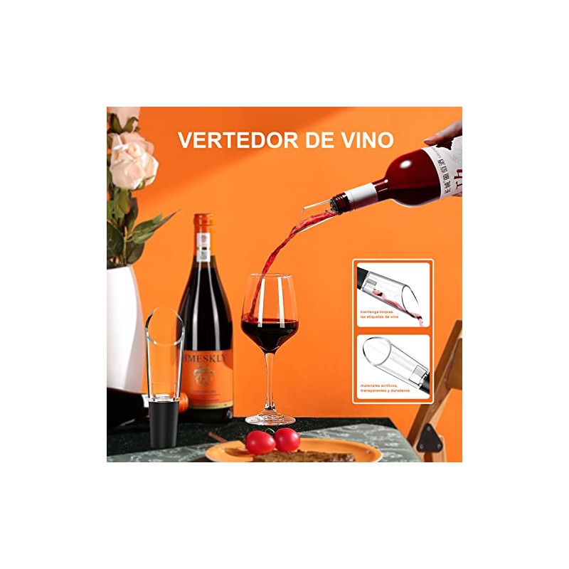 CHVEGLUZ Sacacorchos Eléctrico Abridor Vino 6 en 1 Acero Inoxidable