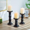 Inweder Wood Candle Holders for Pillar Candles, Solid Farmhouse Candle
