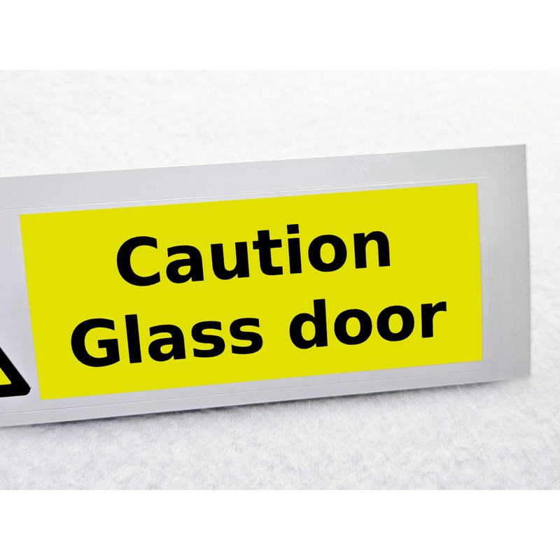 Caution Glass Door Warning Sticker Waterproof Outdoor Vinyl Sticker 150