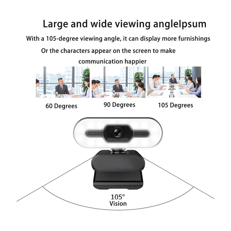 1080p HD -Webcam mit Mikrofon 120 ° Weitwinkelobjektiv 360 °