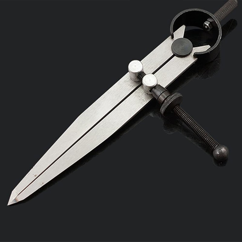 CENPEK 8 Inch Adjustable Lockable Steel Divider Wing Leather Compass