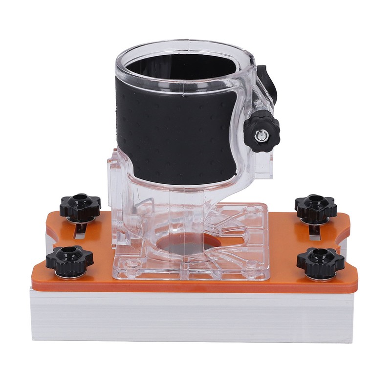 Woodworking Router Base with Transparent Cover Milling Cutter Slotting Bracket