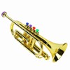 Gold Kid Trumpet Toy with 4 Colored Keys Interesting Educational