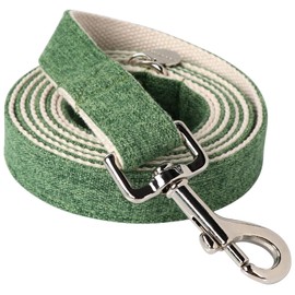 DOGWONG Cotton Hemp Dog Collar - Heavy-Duty Green Durable Soft Natural Fabric Pet Collar - Cute Wedding Puppy Necklace for Small Medium Large Dogs