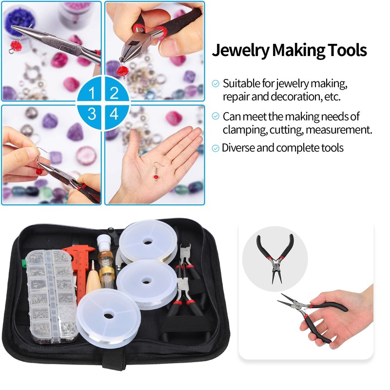 Jewelry Making Tools Pliers Earring Hook Ribbon Buckle Measuring Ruler