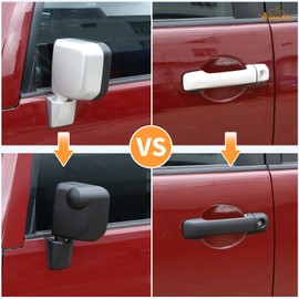 Aunginsy Rear View Mirror Cover Cap & Exterior Door Handle Protector Cover Kit Compatible with Toyota FJ Cruiser 2007-2021 Side Door Rearview Mirror Outer Door Handles Trim Decorative ABS Accessories
