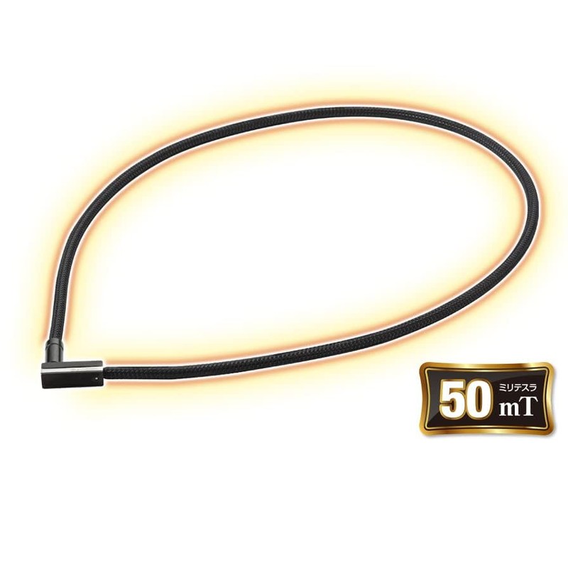 phiten(ファイテン) ネックレス RAKUWA磁気ネック チョッパースクエア ゴールド/ブラック 50cm