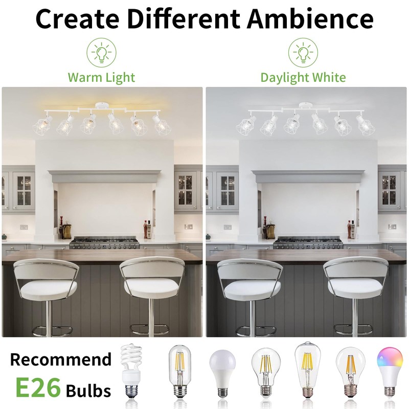 WILON Track Lighting Fixtures, 6 Light Kit Flush Mount Ceiling