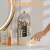 Unbranded Rotating Makeup Brush Holder with Lid Vanity Desktop Bathroom