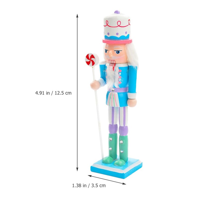 OUNONA 4-Piece Nutcracker Figurine Wooden Nutcracker Ornament Christmas Nutcracker Ornament