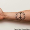 'Peace Sign with Flowers ' Temporary Tattoo - Water Resistant,