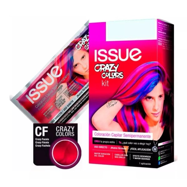 Issue Kit Tintura semipermanente Issue  Crazy color tono fucsia para cabello
