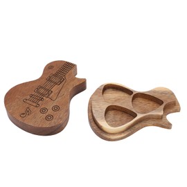 Picks Storage Box, Sturdy Wooden Pick Box Holder for Bass, Log color