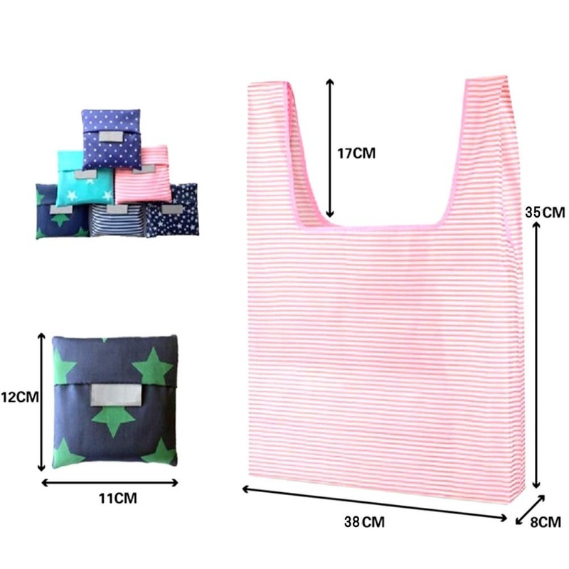 SCGEHA Eco Bag, Set of 6, Foldable, Shopping Bag, Waterproof,