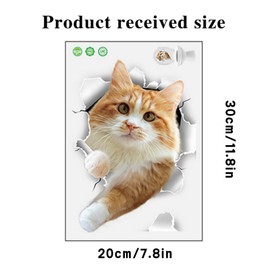 Traziewell Cat Wall Stickers for Kids Cat Wall Sticker Wallpaper for Bedroom Kawaii Stickers Cat Wall Stickers Toilet Seat Stickers for Lid for Kitchen Living Room Bedroom Decoration 1018
