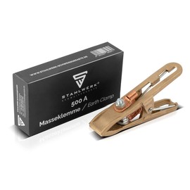 STAHLWERK Ground Pliers Ground Clamp Ground Clamp up to 500 A Solid Brass Accessories for Welding Machines and Plasma Cutters