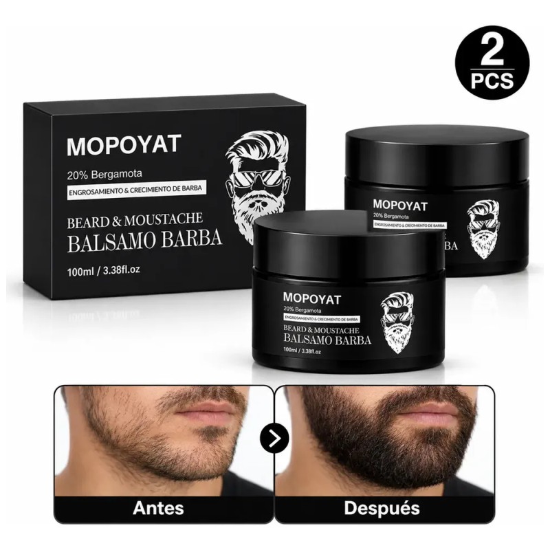 Kit 2 Unidades Balsamo Para Crecer La Barba Al 20%