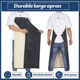 ETBOL Neoprene Apron - 35’’ X 45’’ Plus Size Rubber Aprons Offers Chemical, Oil and Grease Protection, with Puncture and Abrasion Resistance 2PACK