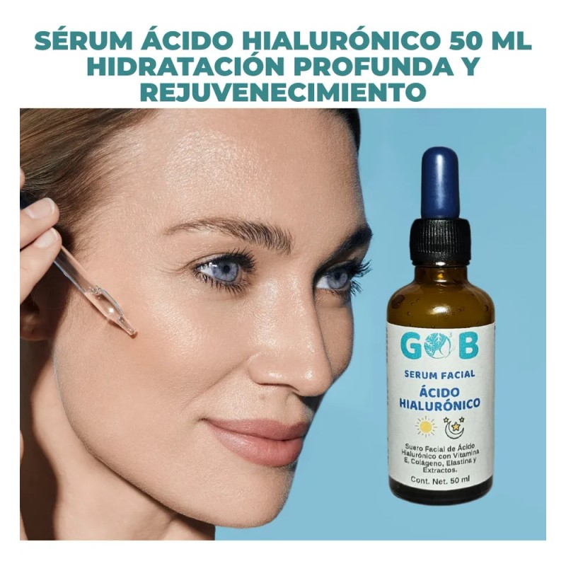 Sérum 50 ml con ácido hialurónico, vitamina E, colágeno y