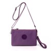 WITERY Wristlet Purse for Women - Waterproof Nylon Multi Pocket Small Clutch Purse with Shoulder and Wrist Straps, Purple