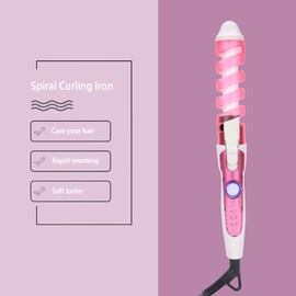 KIMISS Spiral Curling Wand - Electric Hair Curler and Styler with Ceramic Barrel, 110-240V