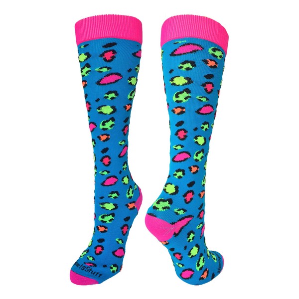 MadSportsStuff Exotic Leopard Over the Calf Socks (Neon Leopard, Small)