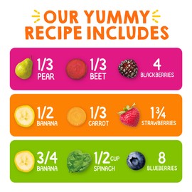 HAPPYTOT Organics Stage 4 Baby Food Pouches, Gluten Free, Vegan Snack, Super Bellies, Fruit & Veggie Puree, Variety Pack, 4 Ounce (Pack of 16), Amazon Exclusive