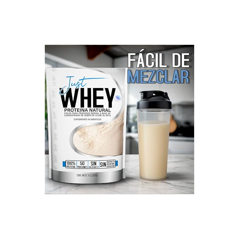 BHP JUST WHEY PROTEINA NATURAL| WHEY PROTEIN| SIN SABOR| 100%