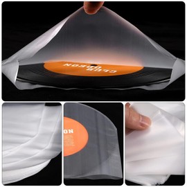 Vinyl Record Inner Sleeves Pack of 50 Vinyl Record Sleeve Semitransparent LP Inner Sleeves Antistatic Vinyl Record Inner Sleeves Single Protective Covers Record Sleeves for 12 Inch Records,